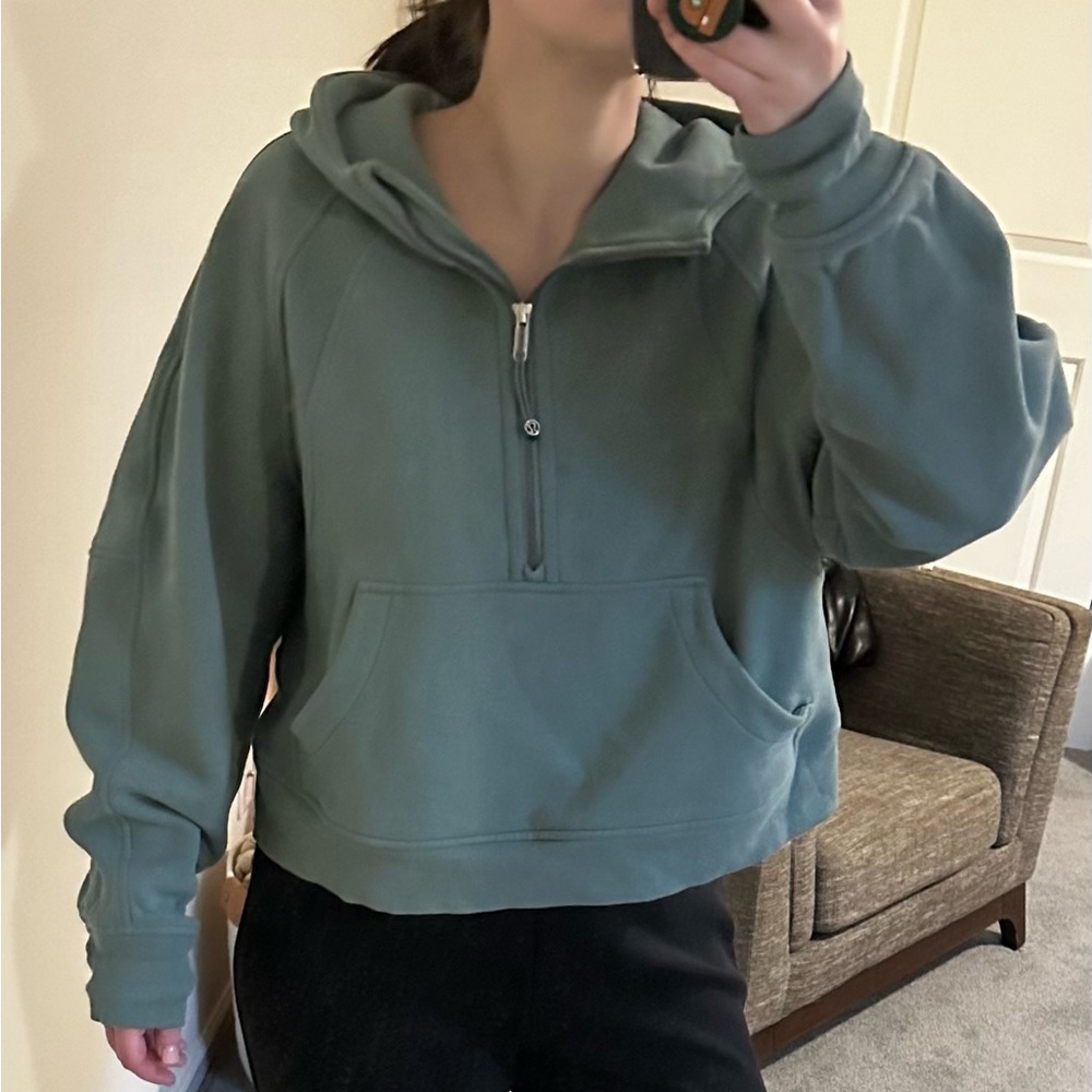 Lululemon Half Zip Oversized Scuba Sage Olive Green Size M/L
